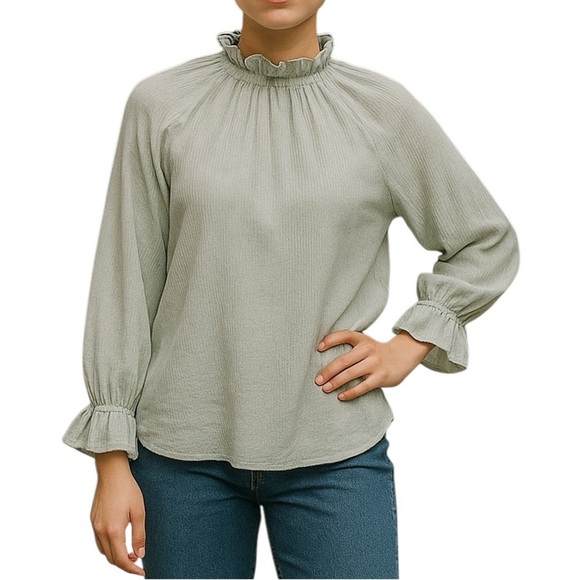 Oak + Fort Long Sleeve Blouse - Picture 1 of 9